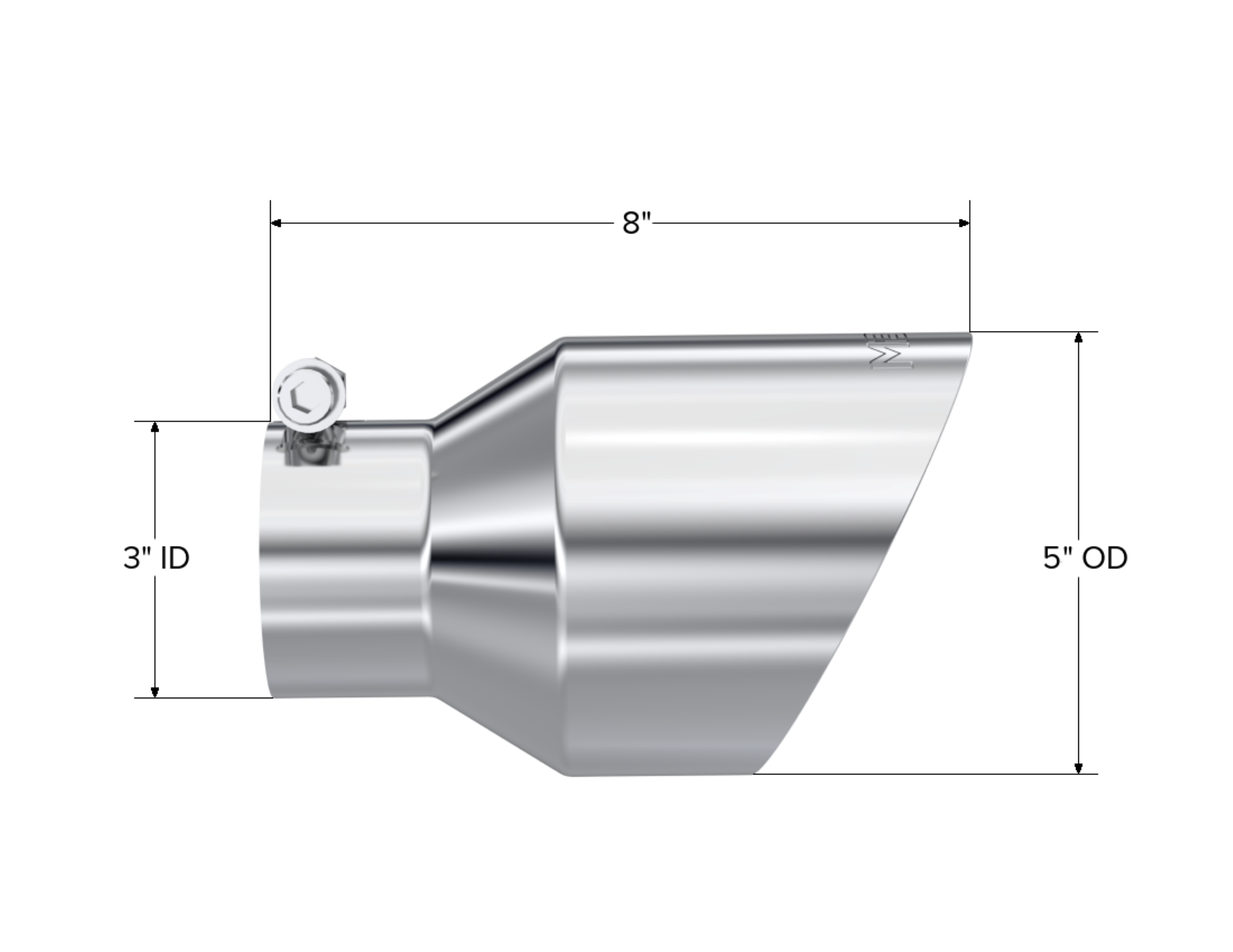 MBRP Exhaust T5187 Tip. 5in. OD Out. 3in. ID. 8in Length. Dual Wall. T304